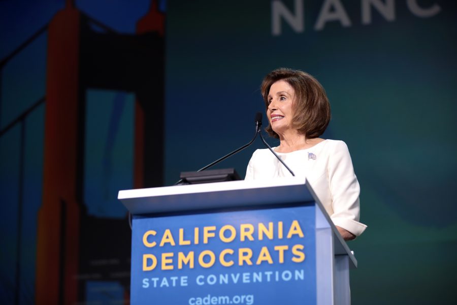 Nancy Pelosi speaking at a California Democrats state convention